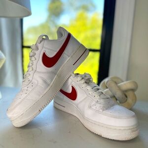 Nike White and Red Sneakers